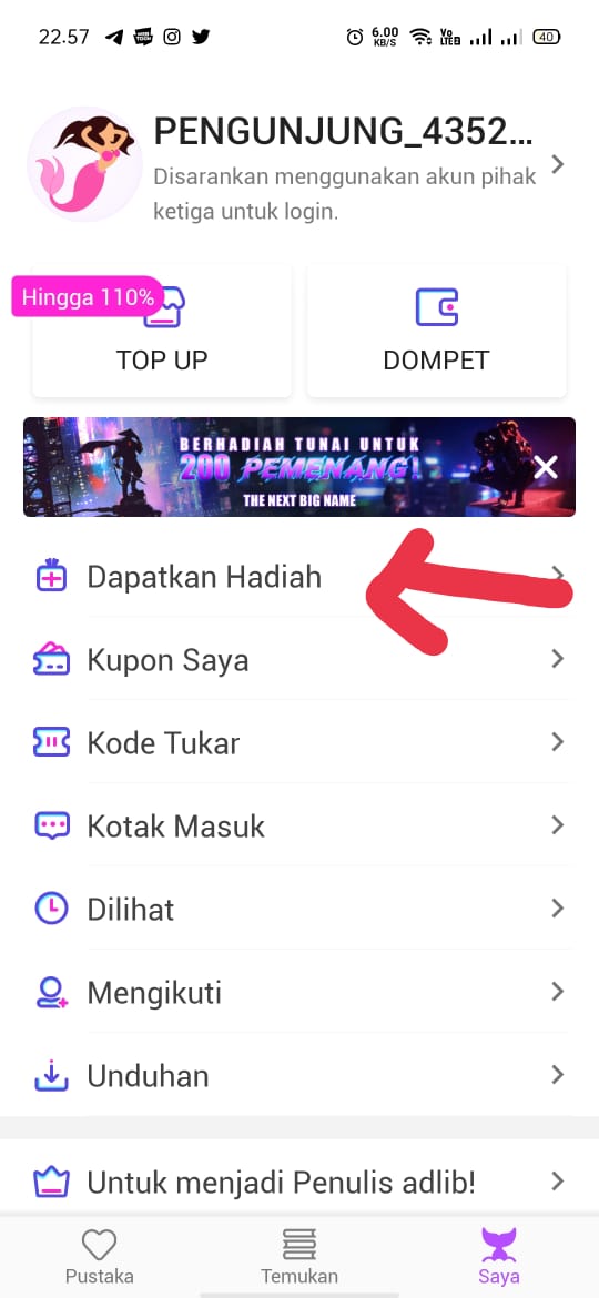 Aplikasi Innovel, Cara Peroleh Koin Untuk Buka Chapter 3