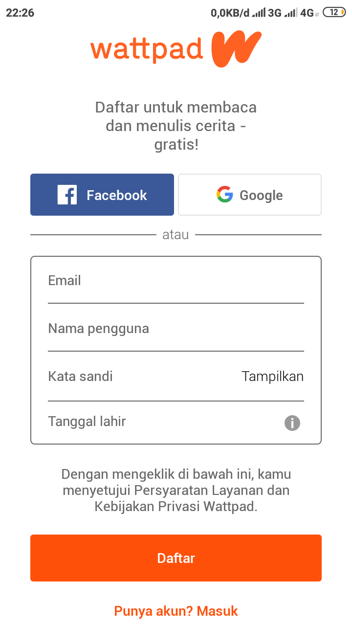 Cara Menggunakan Aplikasi Wattpad 1