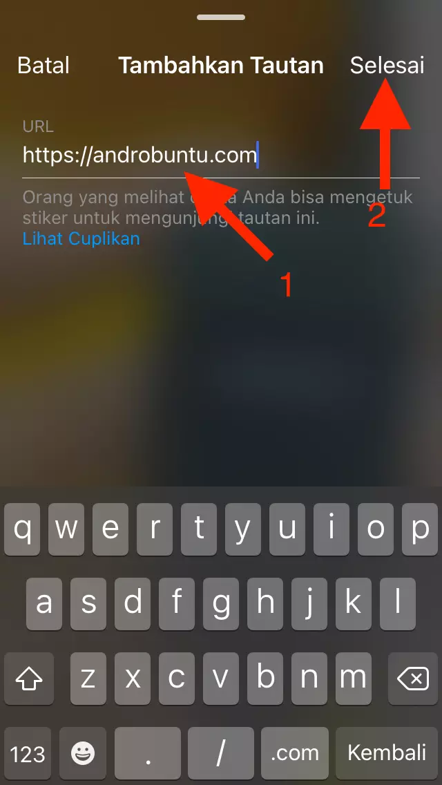 Cara Menambahkan Link ke Instagram Story by Androbuntu 4