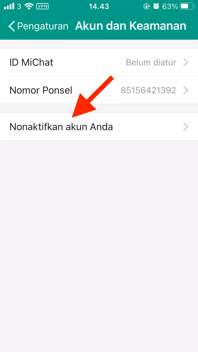 Cara Menghapus Akun MiChat by Androbuntu 4