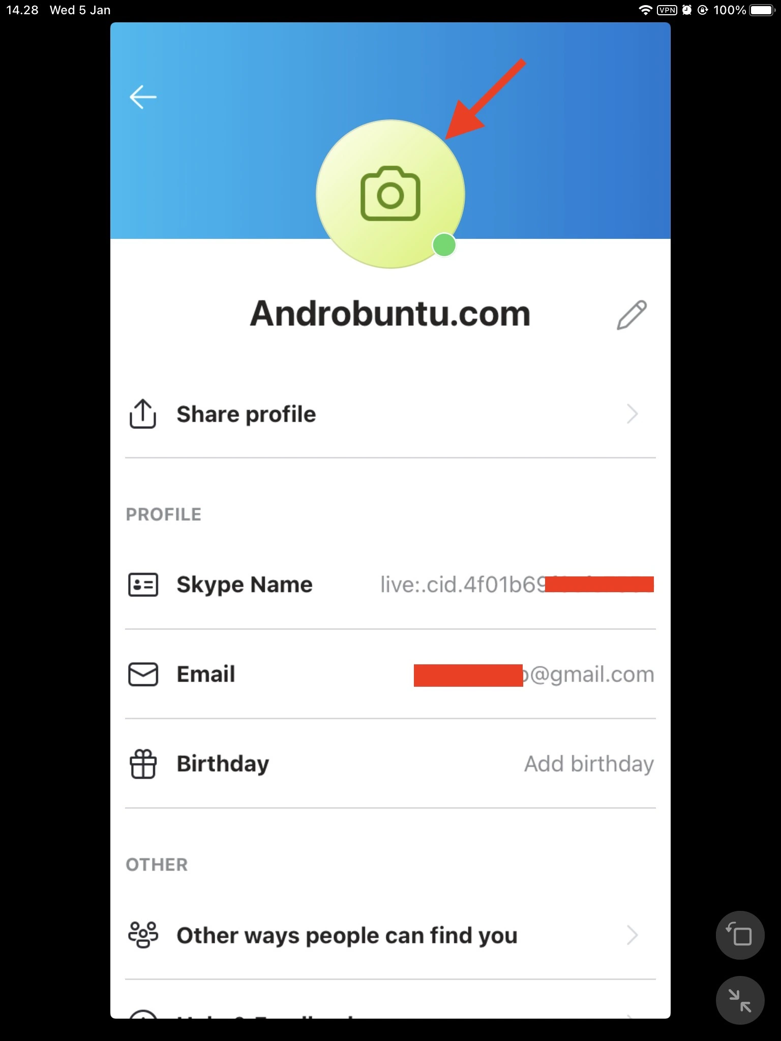 Cara Ganti Foto Profil Skype by Androbuntu 3