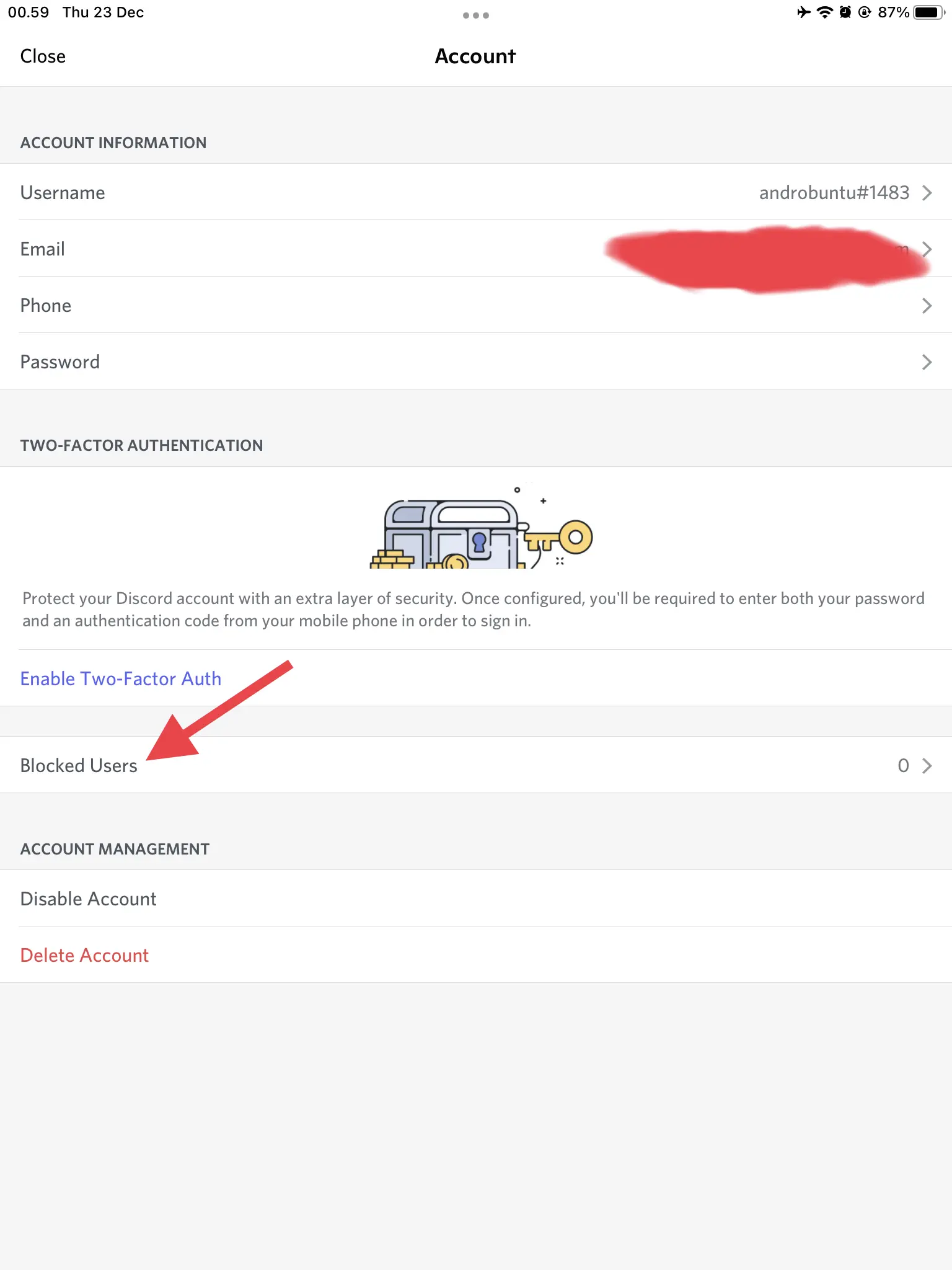 Cara Melihat Daftar Orang yang Kamu Blokir di Discord by Androbuntu 3