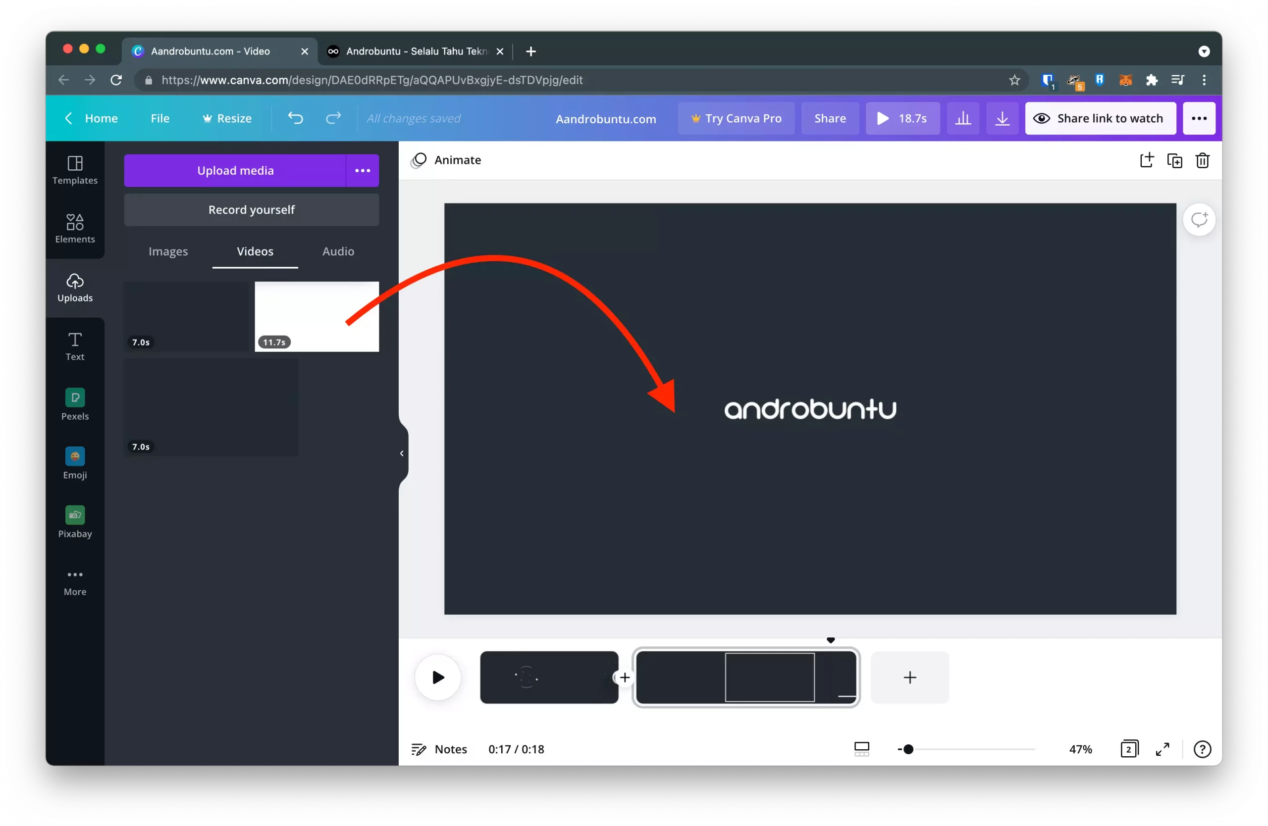 Cara Menggabungkan Video di Canva by Androbuntu 6