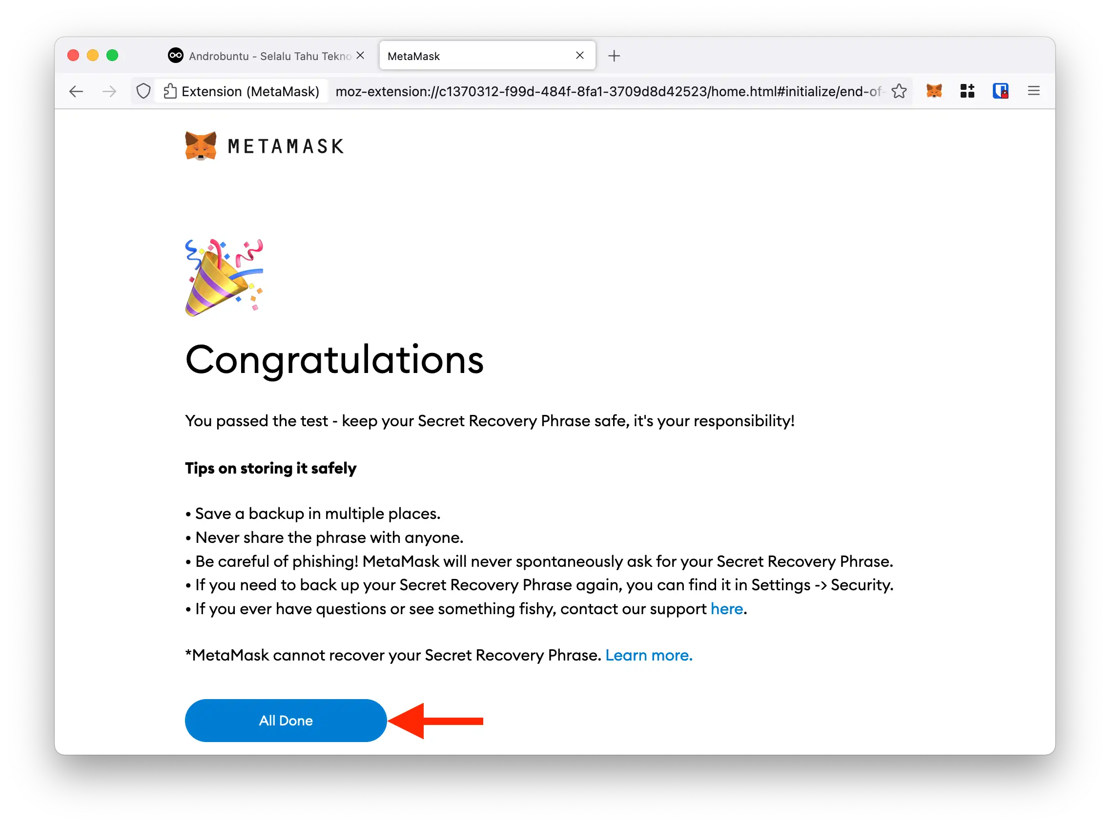 Cara Memasang MetaMask by Androbuntu 10