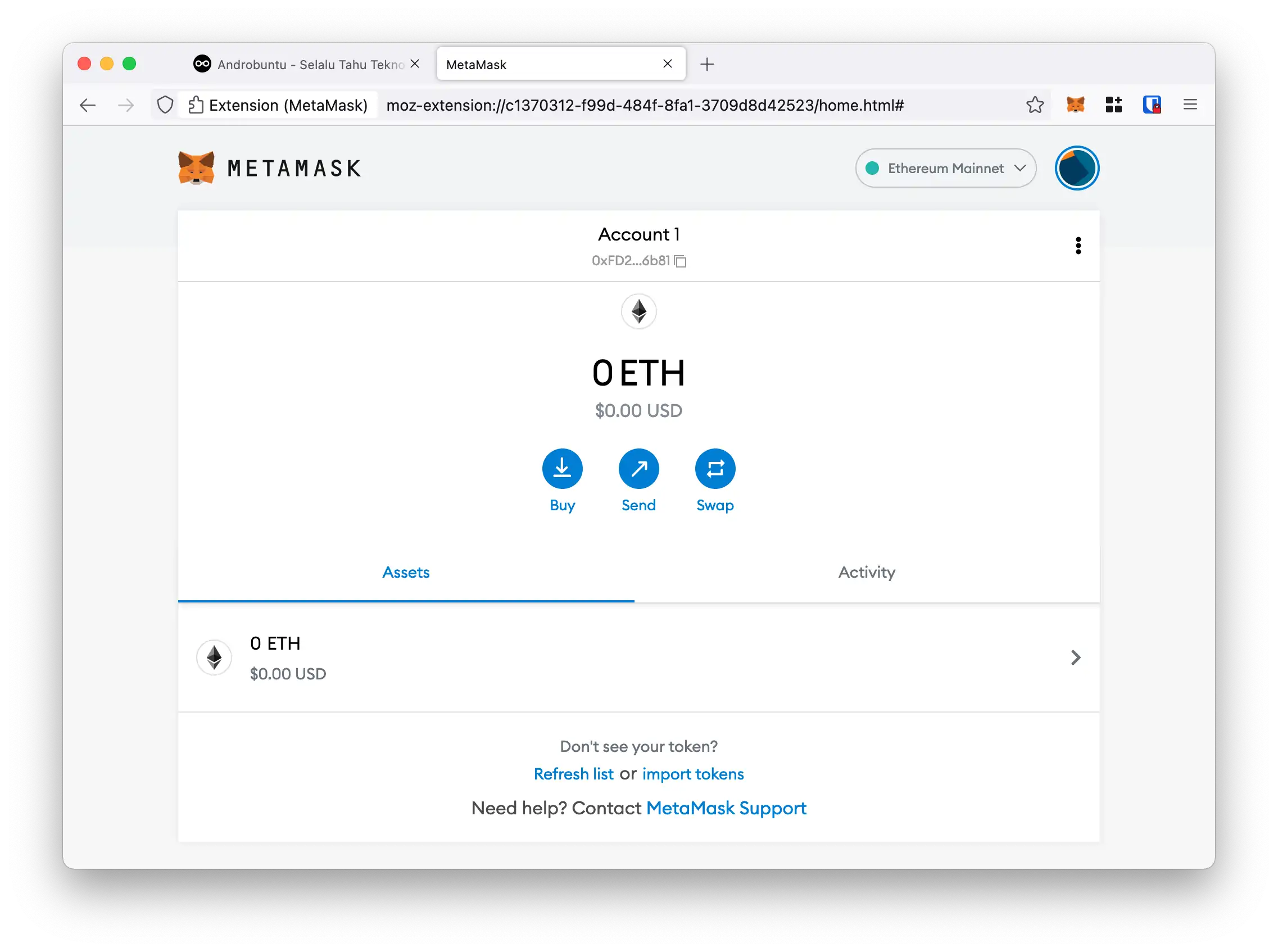 Cara Memasang MetaMask by Androbuntu 11