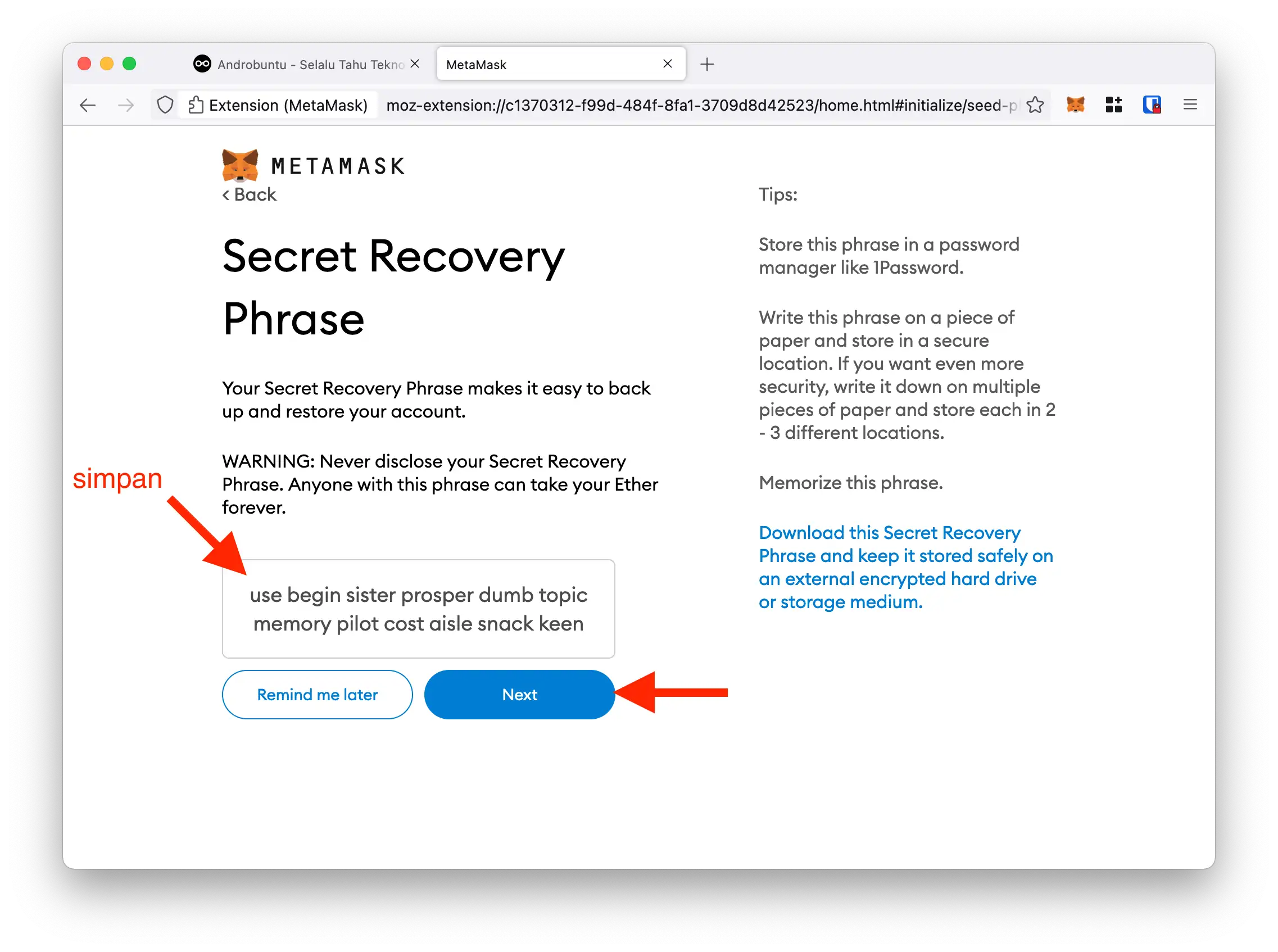 Cara Memasang MetaMask by Androbuntu 8