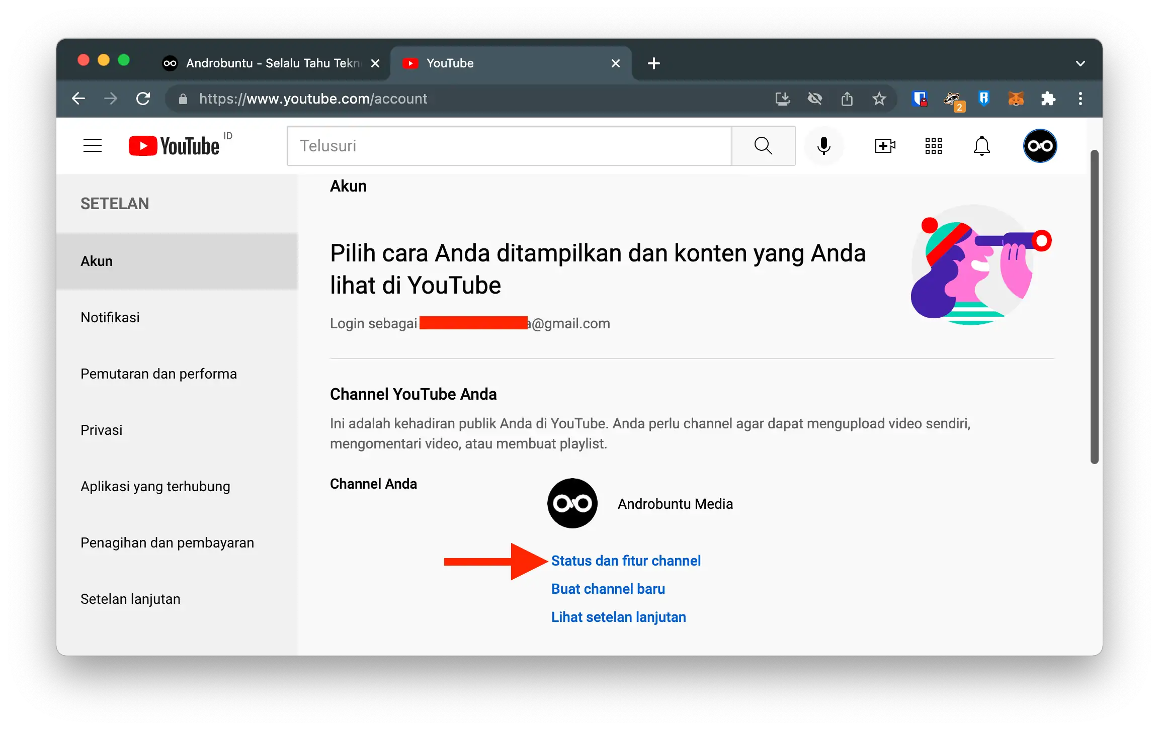 Cara Menyembunyikan Jumlah Subscriber di YouTube by Androbuntu 2