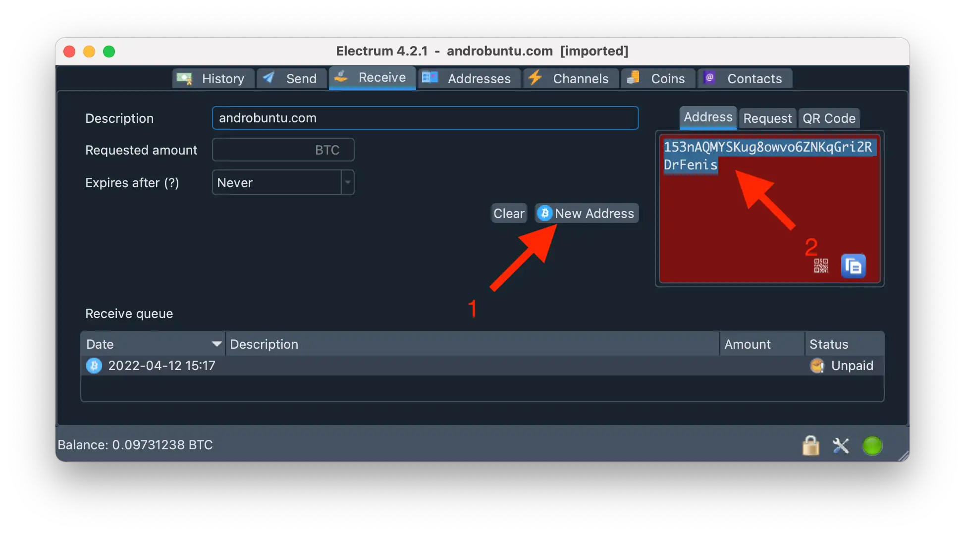 Cara Menerima dan Mengirim Bitcoin di Electrum by Androbuntu 3