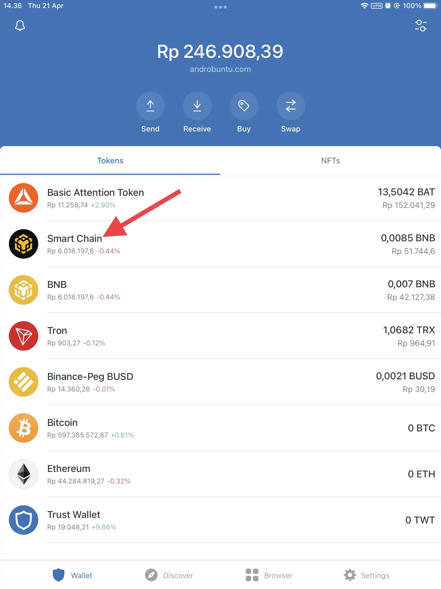 Cara Mengirim Koin dari Trust Wallet ke Indodax by Androbuntu 6