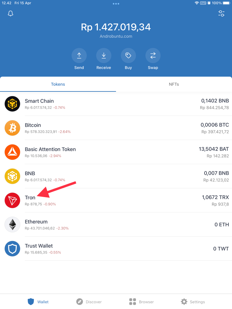 Cara Staking Tron di Trust Wallet by Androbuntu 1