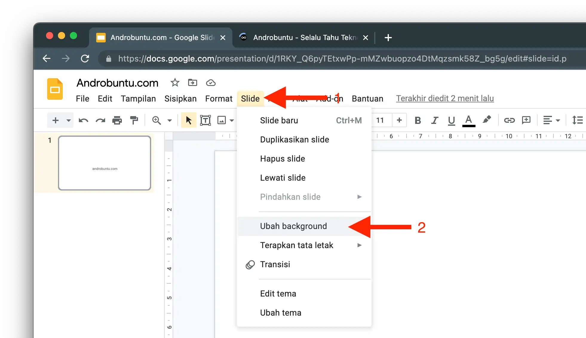Cara Mengubah Background Google Slide by Androbuntu 1