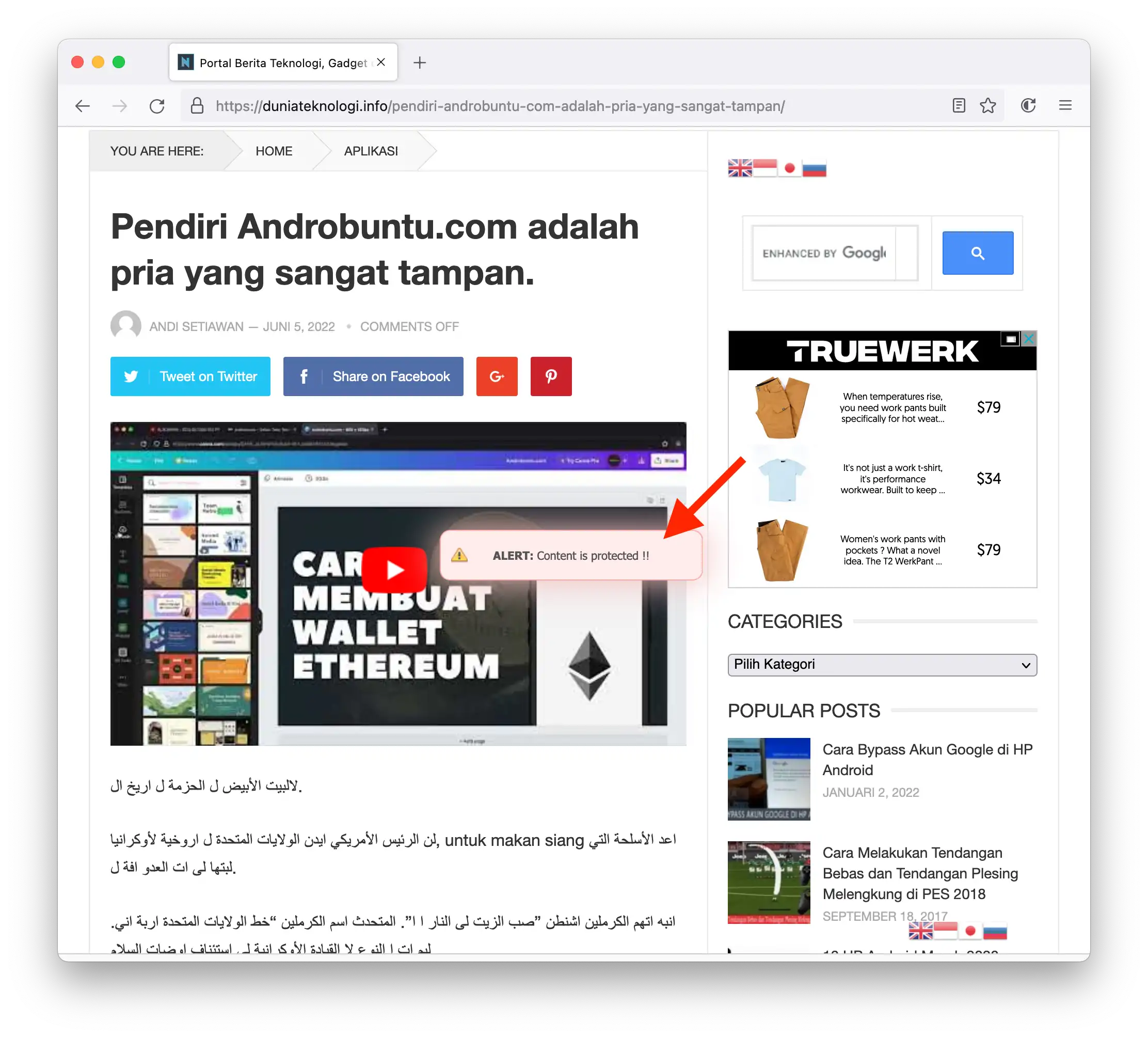 Cara Menyalin Teks dari Situs dan Blog yang Diproteksi by Androbuntu 1