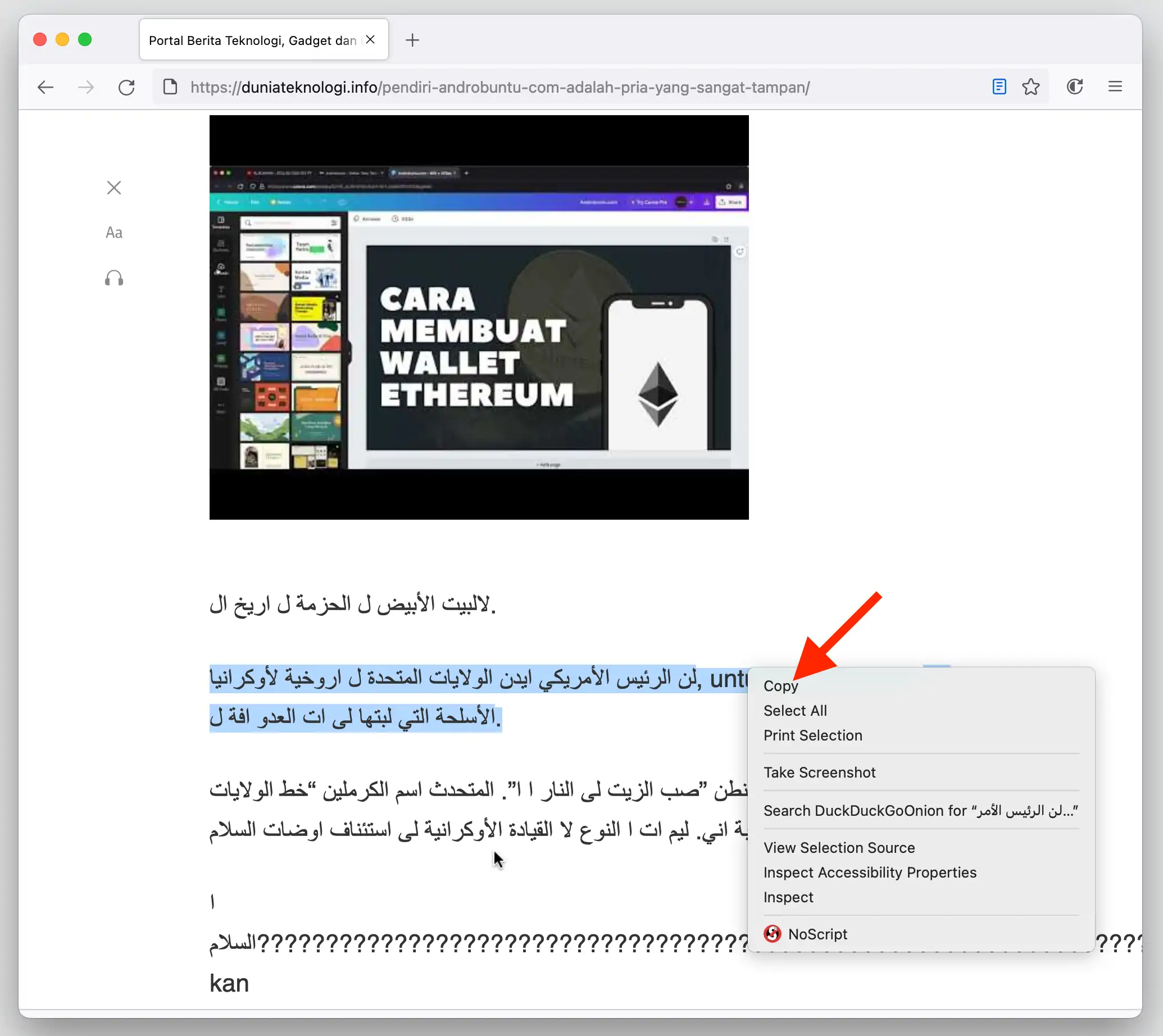 Cara Menyalin Teks dari Situs dan Blog yang Diproteksi by Androbuntu 3