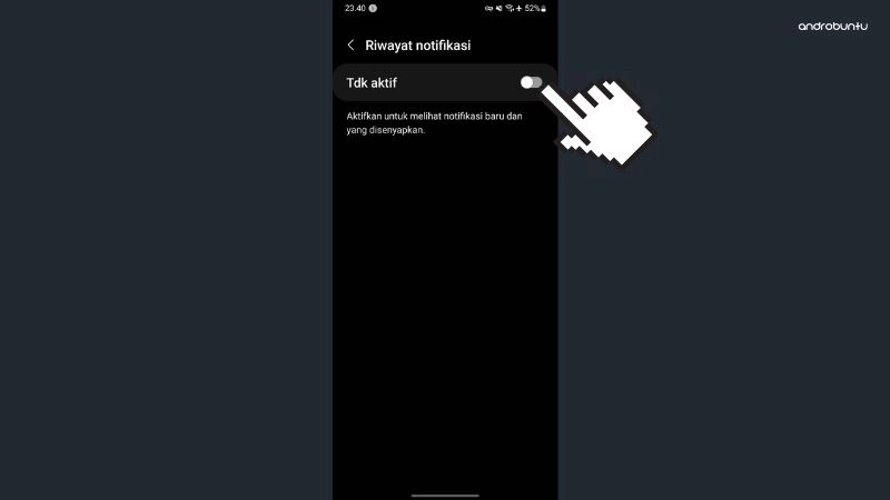 Cara Mengaktifkan Riwayat Notifikasi di HP Samsung by Androbuntu 4