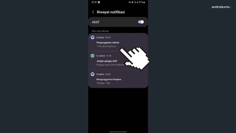 Cara Mengaktifkan Riwayat Notifikasi di HP Samsung by Androbuntu 5