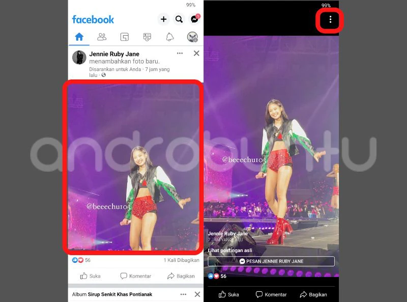 Cara Menyimpan Foto Facebook ke Galeri HP Android by Androbuntu 1
