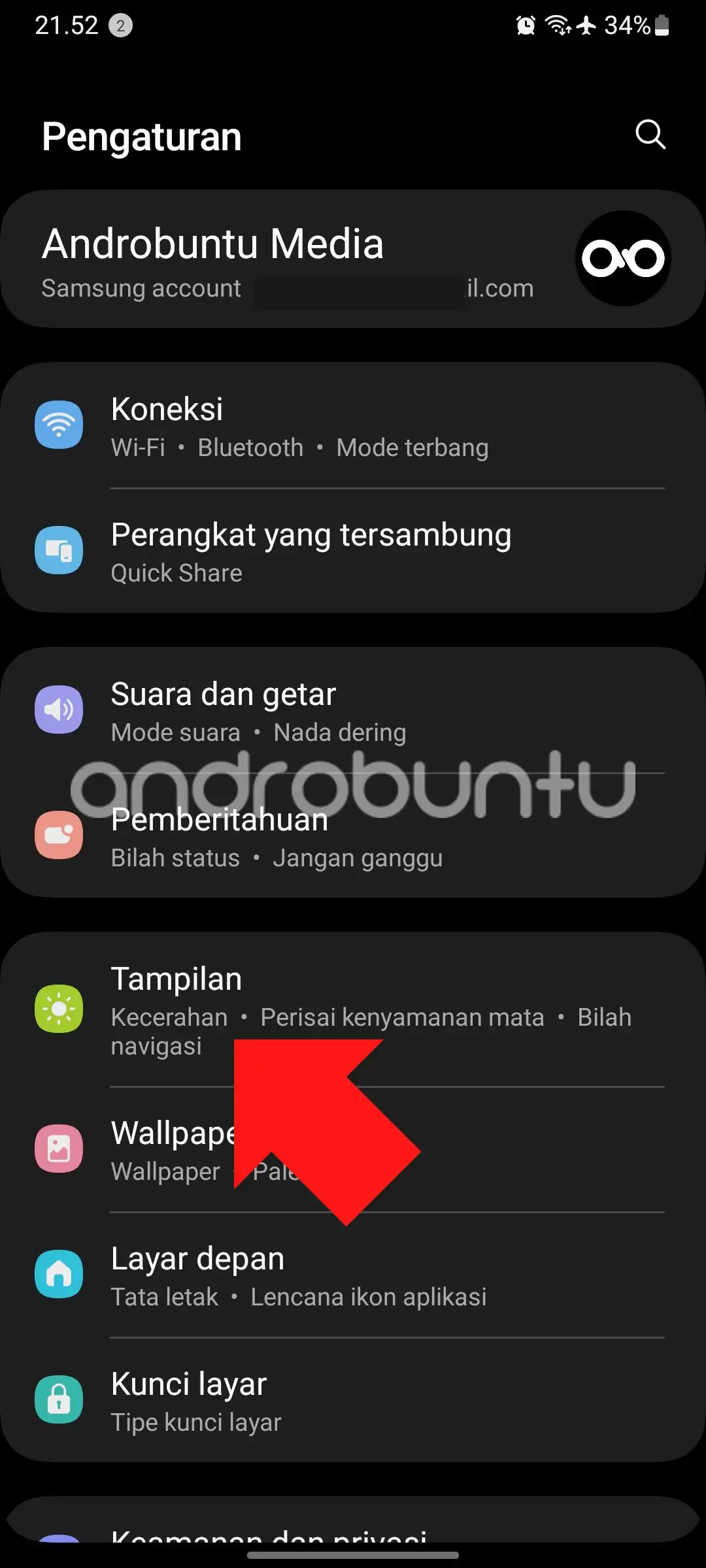 Cara Mengatur Kontras dan Warna Layar Samsung di HP Samsung by Androbuntu 1