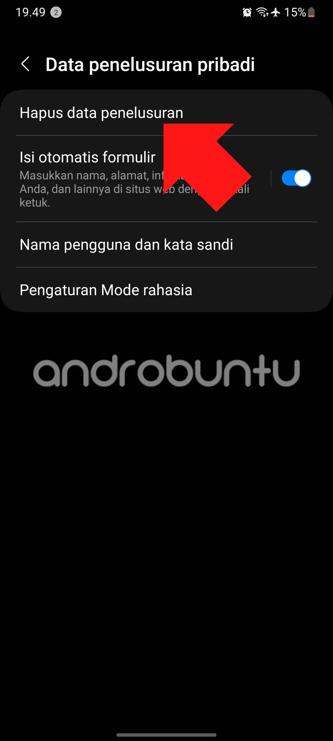 Cara Menghapus Riwayat Penelusuran di Samsung Internet by Androbuntu 3