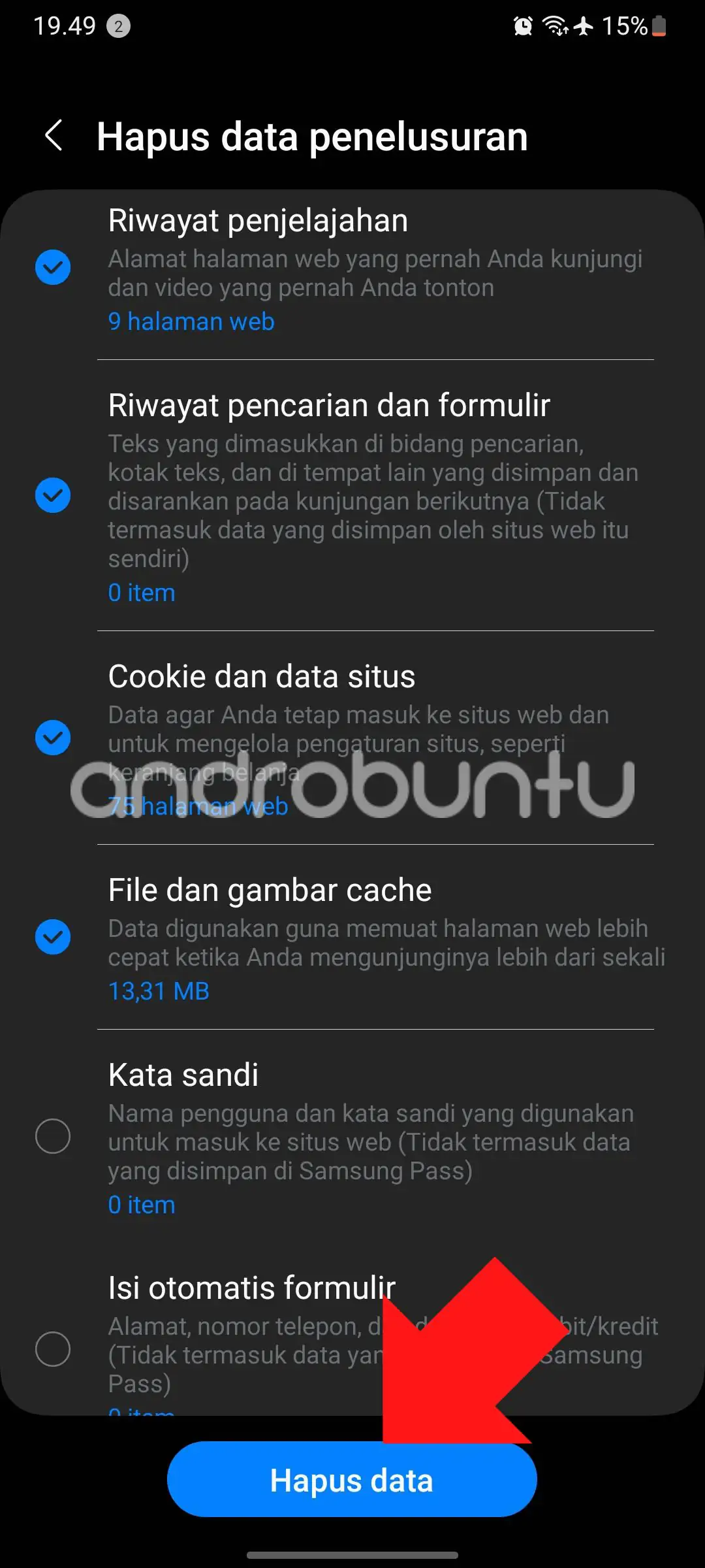 Cara Menghapus Riwayat Penelusuran di Samsung Internet by Androbuntu 4