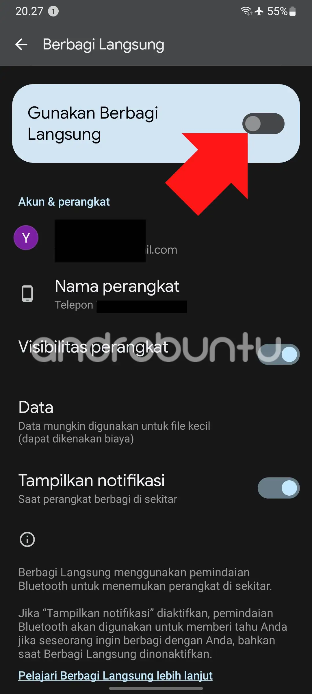 Cara Mengaktifkan Nearby Share di Android by Androbuntu 2
