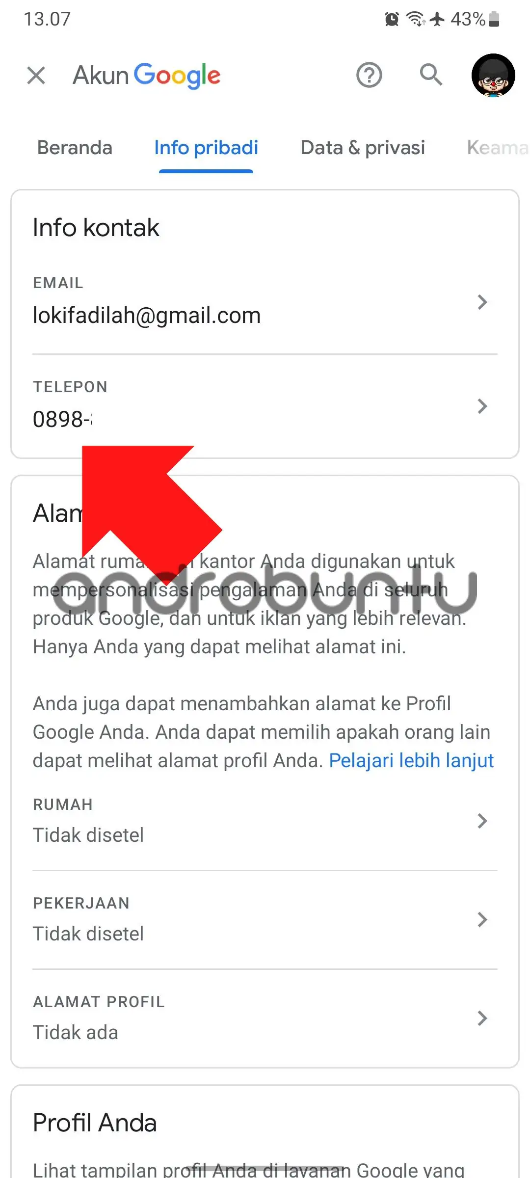 Cara Mengganti Nomor HP di Akun Google by Androbuntu 3