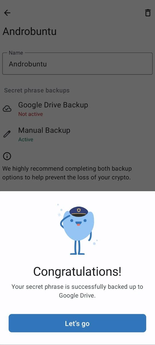 Cara Backup Trust Wallet ke Google Drive 6