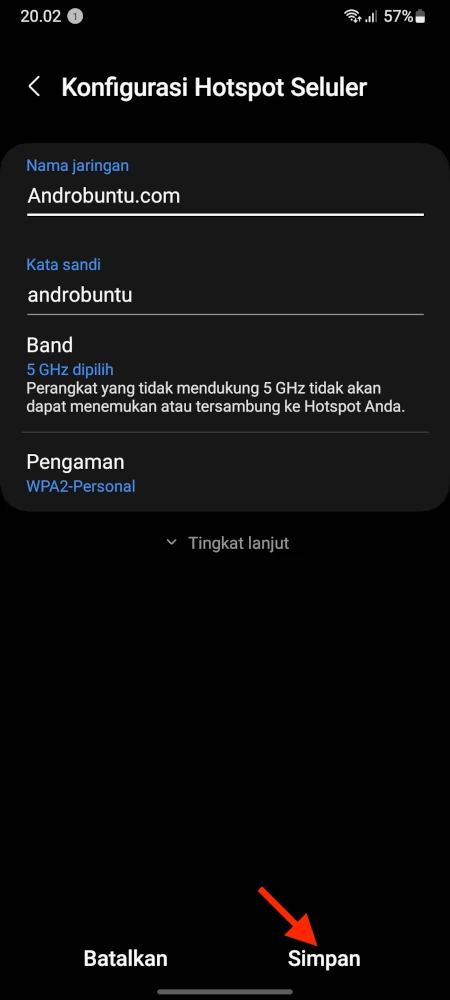 Ganti Nama Hotspot di Samsung 5