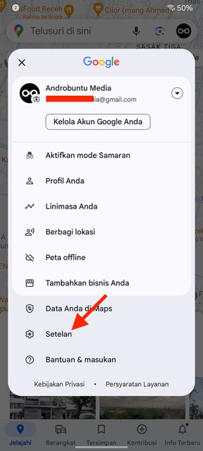 Menu Option Google Maps 2