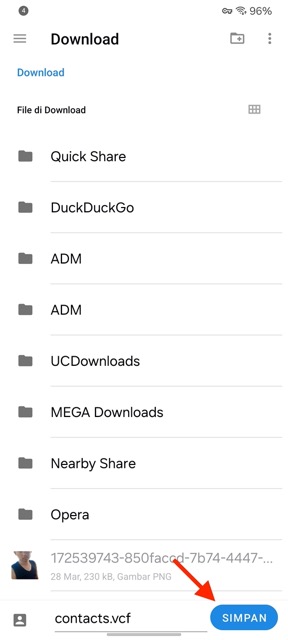 Cara Backup Kontak Android 4