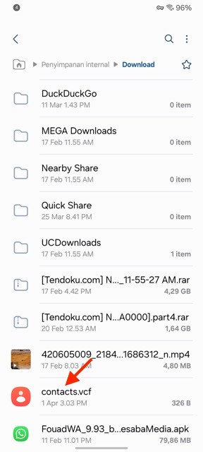 Cara Backup Kontak Android 5