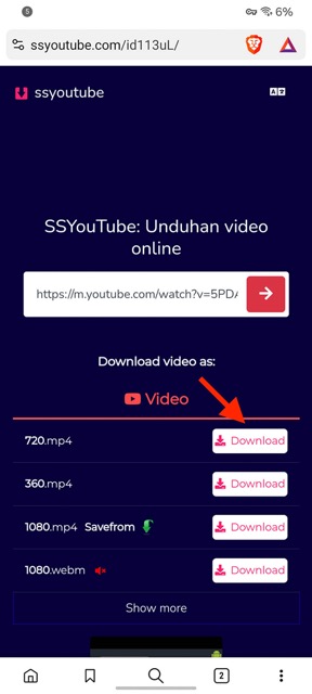 Cara Download Video di Brave Browser 3