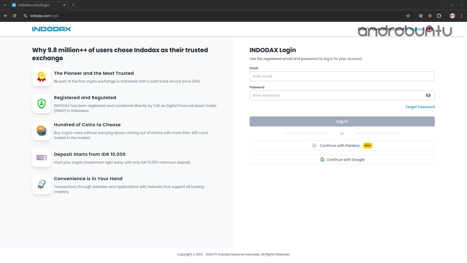 Beli ethereum di Indodax 1
