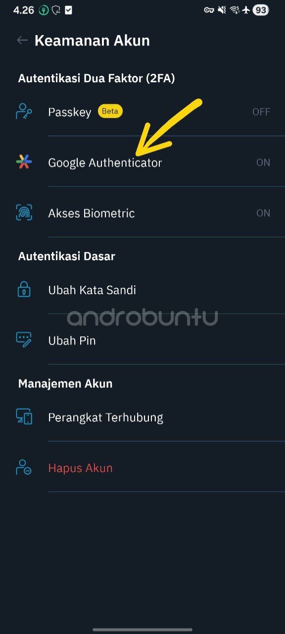 Google authenticator Indodax 2