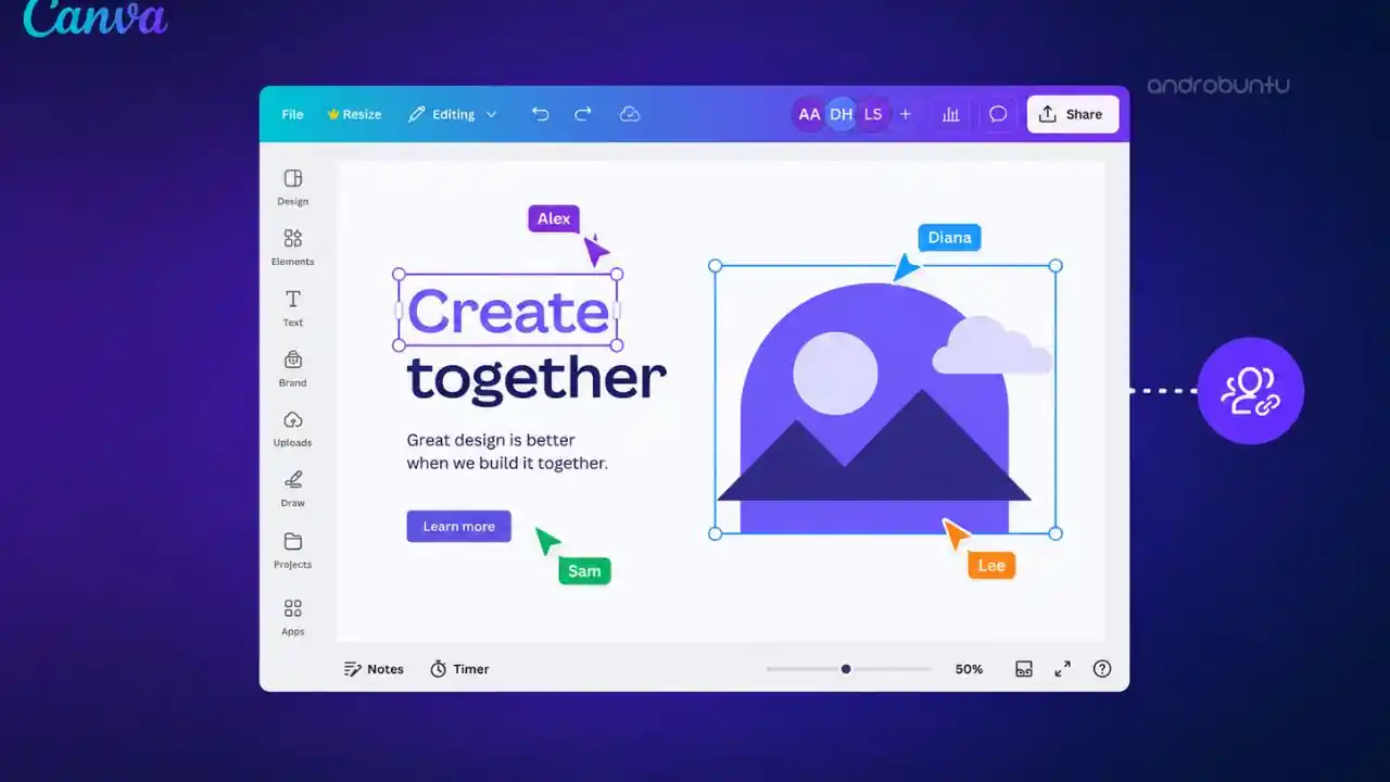Cara kolaborasi desain di Canva, semua orang bisa ikut edit