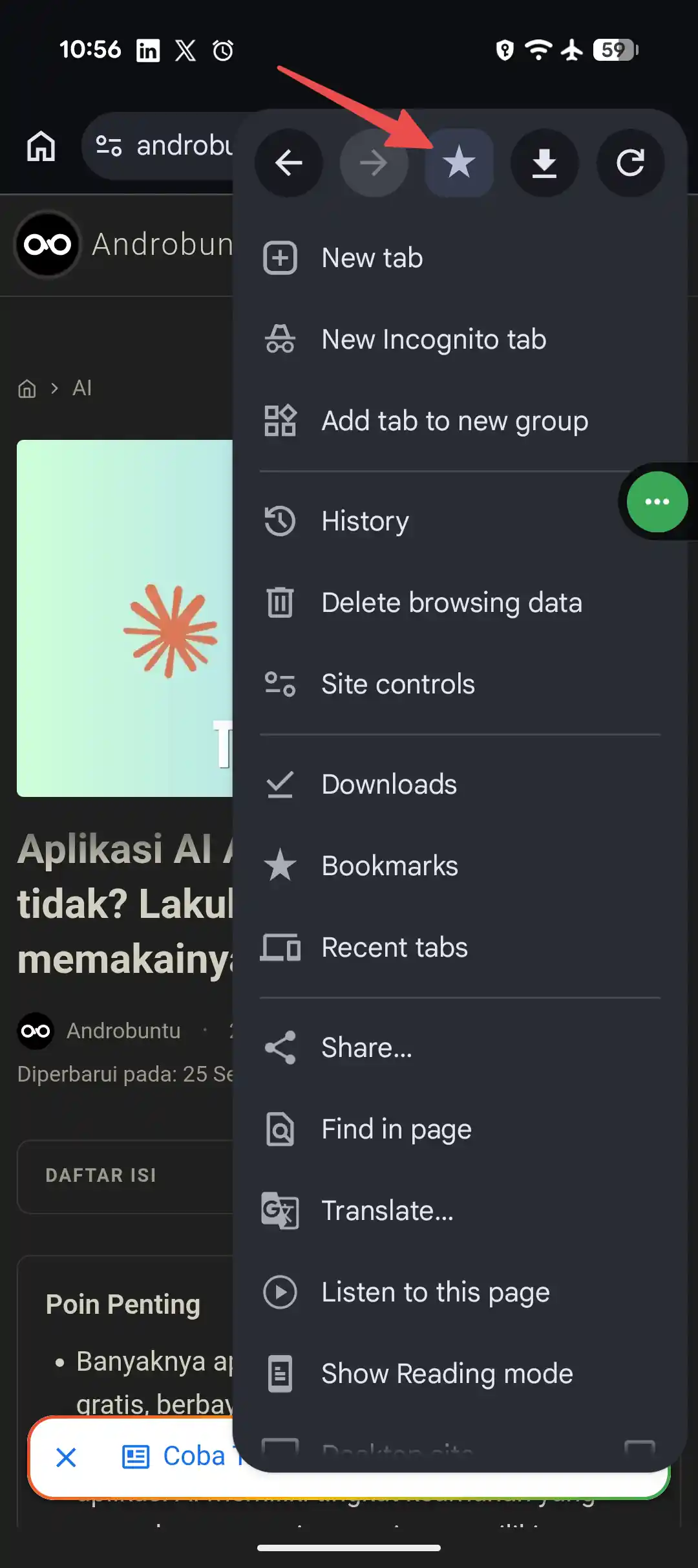 Cara bookmark di Google Chrome