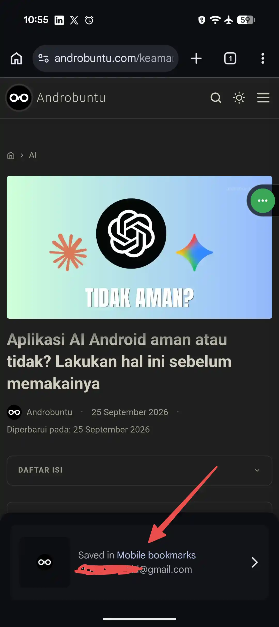 Cara bookmark di Google Chrome