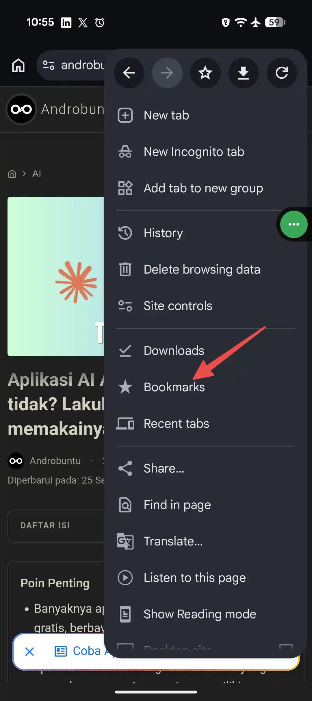 Cara bookmark di Google Chrome