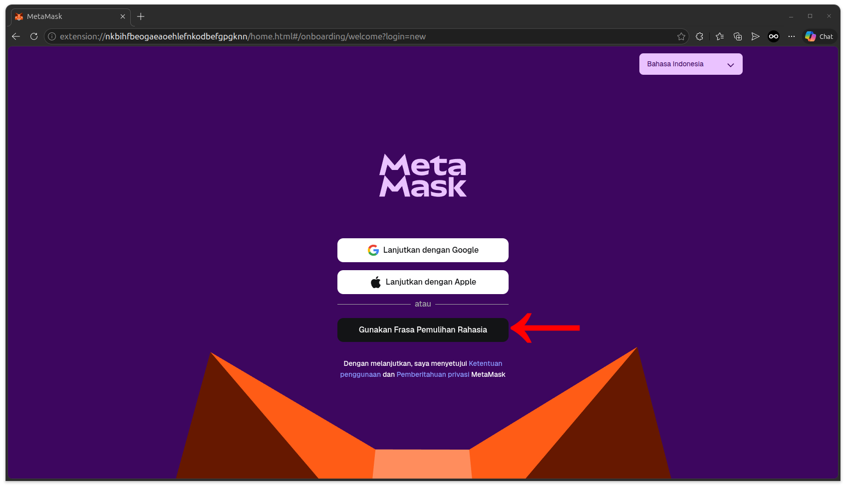 Cara buat wallet MetaMask
