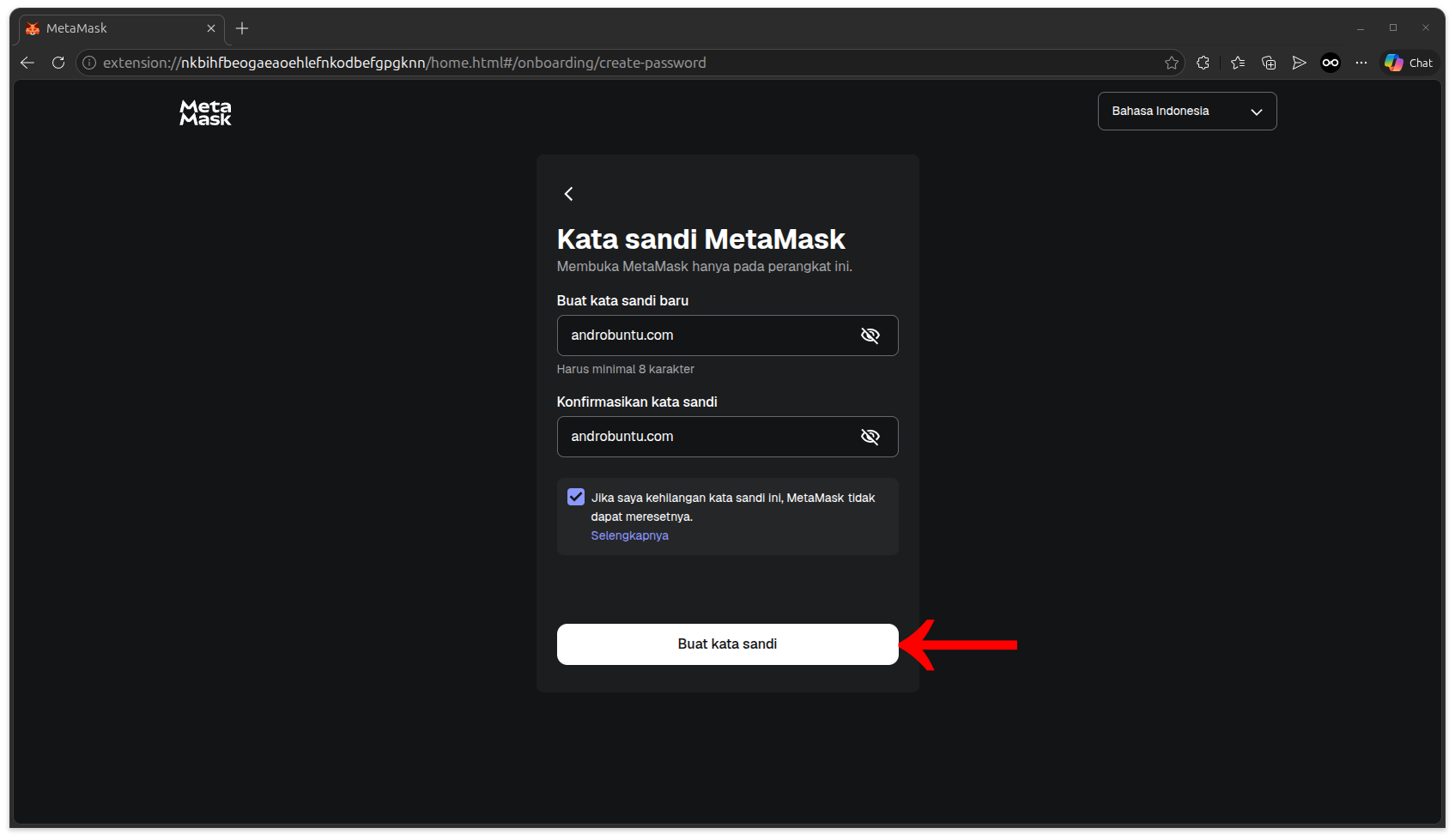 Cara buat wallet MetaMask