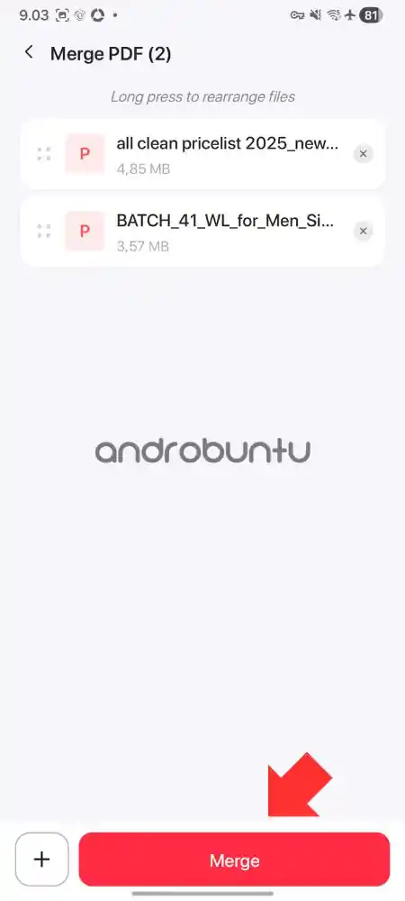 Cara menggabungkan PDF di Android