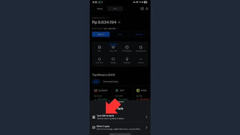 Cara Withdraw Rupiah ke Rekening Bank di Pintu 2