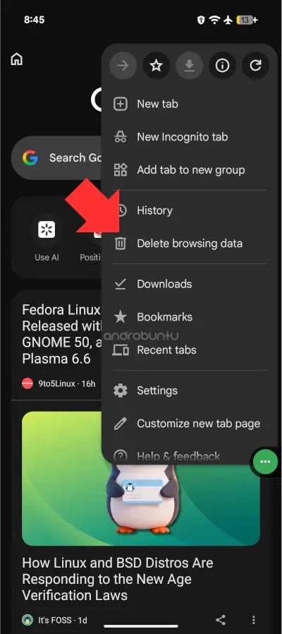 Begini cara menghapus riwayat browsing di Google Chrome