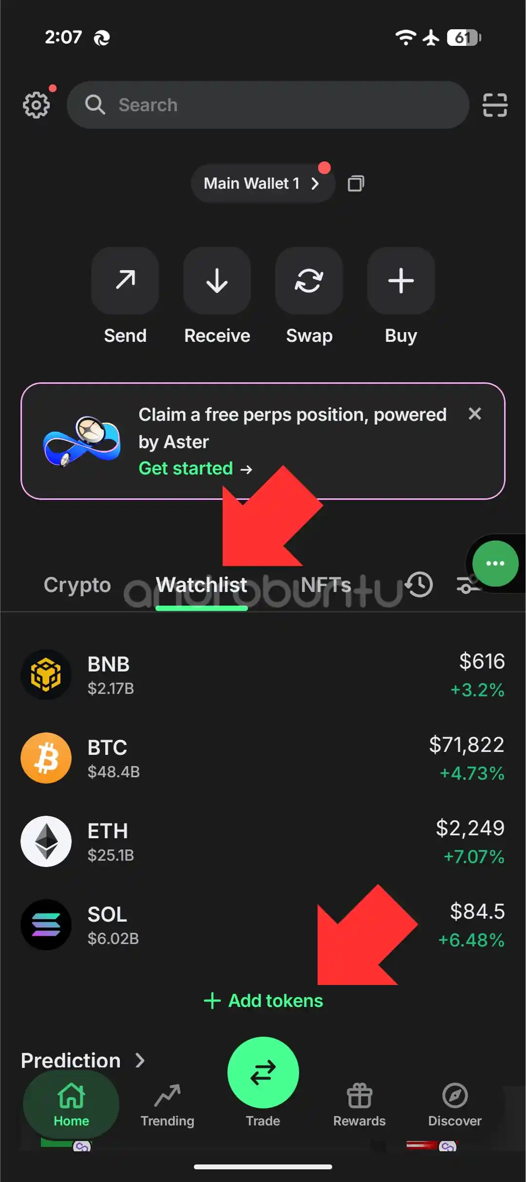 Cara menampilkan crypto lain di Trust Wallet 1