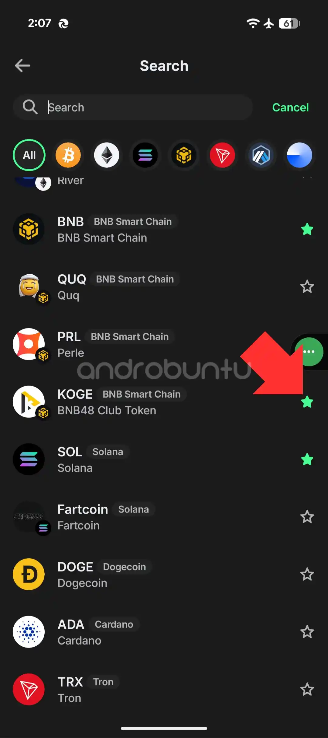 Cara menampilkan crypto lain di Trust Wallet 2