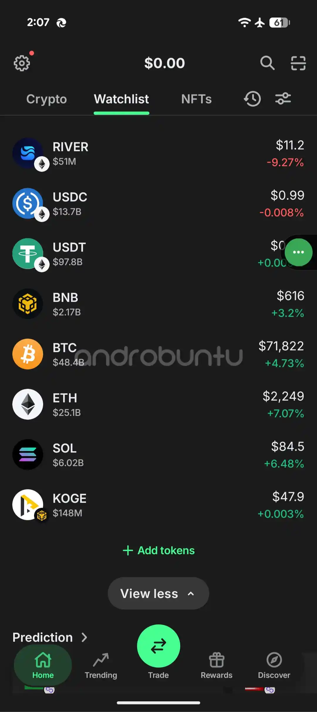 Cara menampilkan crypto lain di Trust Wallet 3