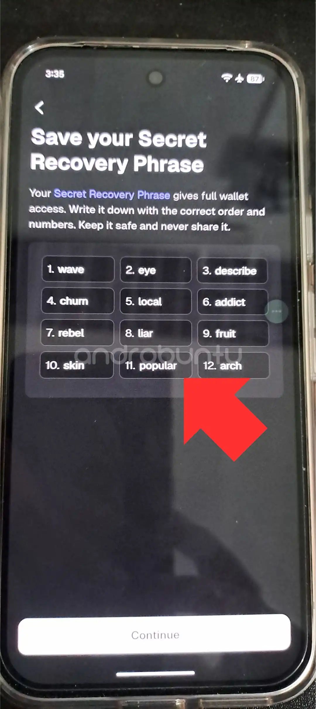 Cara Melihat Frasa Pemulihan Rahasia di MetaMask (HP Android & iPhone 4
